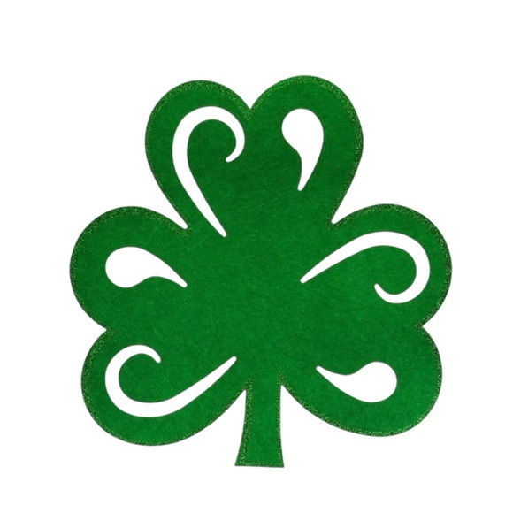 Green Glitter Shamrock Placemats-Pack of 4 - Picture 5 of 5